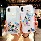 For iPhone 8 Liquid Hard PC Clear Phone Shell For iPhone 6 6S 7 8 Plus X XS XR MAX Cases Quicksand Cover Cute APP icon Case Capa - Amzon World