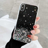 Luxury Bling Glitter Stars Sequins Case For iPhone 11 Pro XS MAX XR X Transparent Silicone Case For iphone 8 7 6 6S Plus Cover - Amzon World