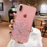 Luxury Bling Glitter Stars Sequins Case For iPhone 11 Pro XS MAX XR X Transparent Silicone Case For iphone 8 7 6 6S Plus Cover - Amzon World