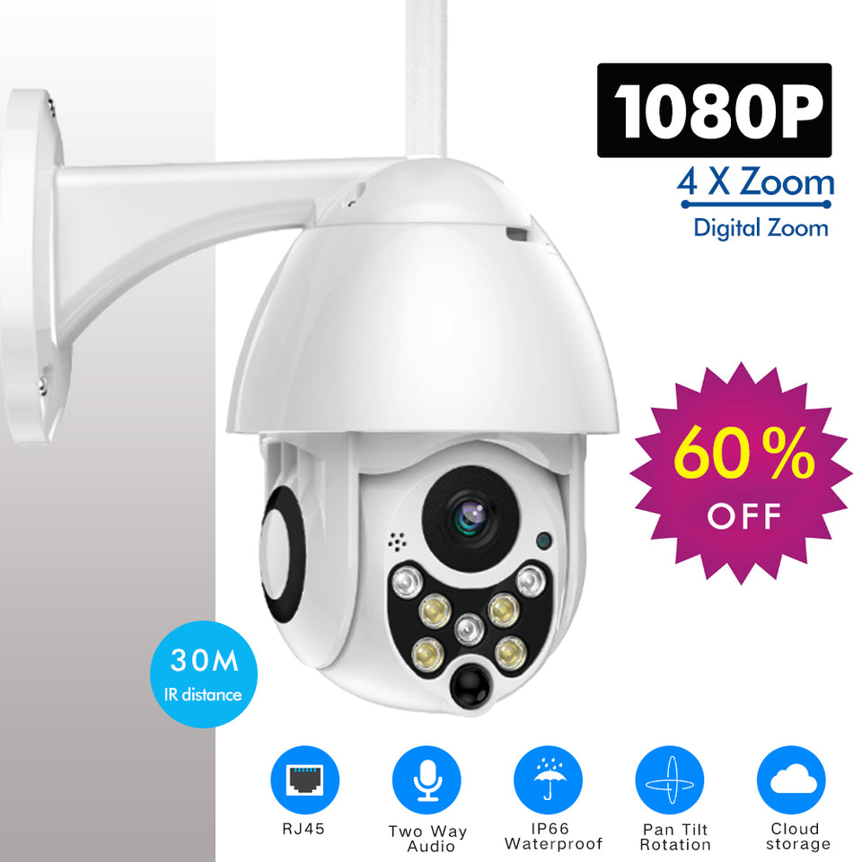 SDETER 1080P PTZ IP Camera Outdoor Speed Dome Wireless Wifi Security Camera Pan Tilt 4X Zoom IR Network CCTV Surveillance 720P - Amzon World
