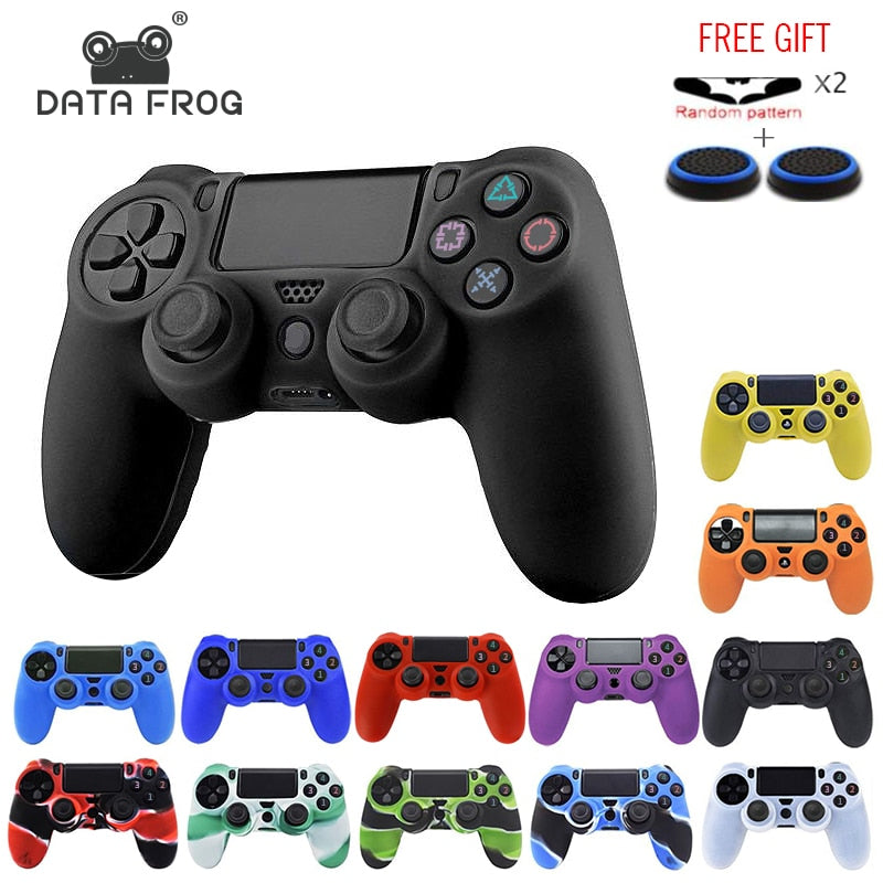 Soft Flexible Cover Silicone Case Protection Skin For Playstation 4 PS4 Pro Slim with LED Light Bar Sticker 2 pcs Grip +led Skin - Amzon World