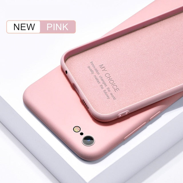 Thin Soft Case For iPhone 7 8 6 6s Plus 5S 4 Original Liquid Silicone Cover Candy Color Coque Capa For iPhone X Xs 11 Pro Max XR - Amzon World