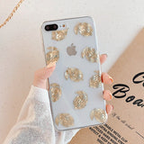 USLION Glitter Gold Leaf Transparent Case For iPhone 11 Pro X XS Max XR 8 7 Plus 11 Clear Phone Back Cover Bling Pineapple Cases - Amzon World