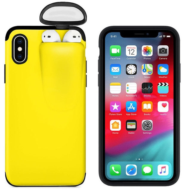 for iPhone 11 Pro Max Case Xs Max Xr X 10 8 7 Plus Cover for AirPods Holder Hard Case Original New Design Hot Sale Dropshipping - Amzon World