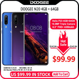 DOOGEE N20 Mobilephone Fingerprint 6.3inch FHD+ Display 16MP Triple Back Camera 64GB 4GB MT6763 Octa Core 4350mAh Cellphone LTE - Amzon World