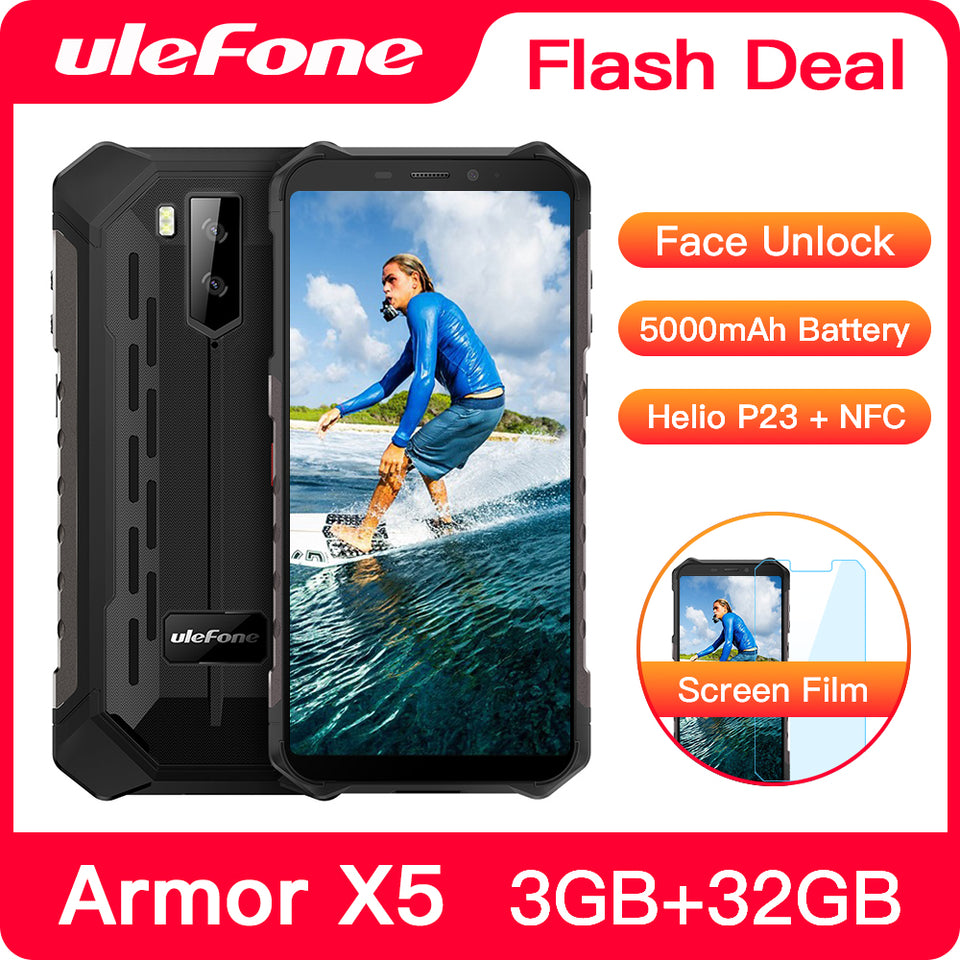 Ulefone Armor X5 Rugged Smartphone Android 9.0 Octa-core Helio P23 NFC IP68 3GB 32GB 5000mAh Cell Phone 4G  Mobile Phone Android - Amzon World