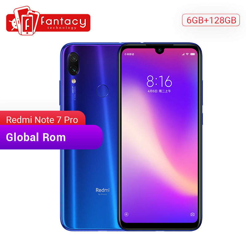 Original Xiaomi Redmi Note 7 Pro 6GB 128GB 48MP IMX 586 Camera Snapdragon 675 Octa Core 6.3'' FHD Screen Mobile Phone 4000mAh - Amzon World