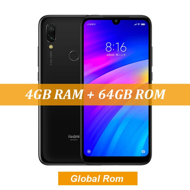 Global Rom Xiaomi Redmi 7 4GB RAM 64GB ROM Snapdragon 632 Octa Core 12MP Dual AI Camera Mobile Phone 4000mAh Large Battery - Amzon World