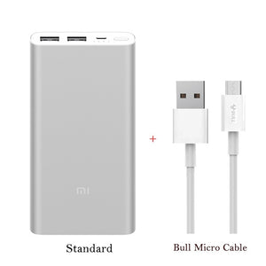 10000mAh Xiaomi Mi Power Bank 2 External Battery Bank 15W Quick Charge Powerbank 10000 PLM09ZM with Dual USB Output for Phone - Amzon World