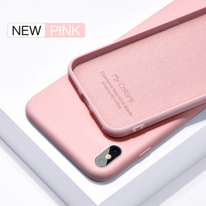 Thin Soft Case For iPhone 7 8 6 6s Plus 7Plus 5 4 S Original Liquid Silicone Cover Candy Color Coque Capa For iPhone X Xs Max XR - Amzon World