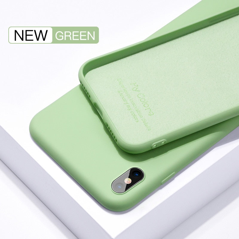 Thin Soft Case For iPhone 7 8 6 6s Plus 7Plus 5 4 S Original Liquid Silicone Cover Candy Color Coque Capa For iPhone X Xs Max XR - Amzon World