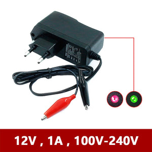 12V 1000ma Smart Lead Acid AGM GEL Battery Charger for Car Motorcycle DC 12 V Volt 1A 220V Motor 4ah 7ah 10ah 12ah 20ah Moto EU - Amzon World