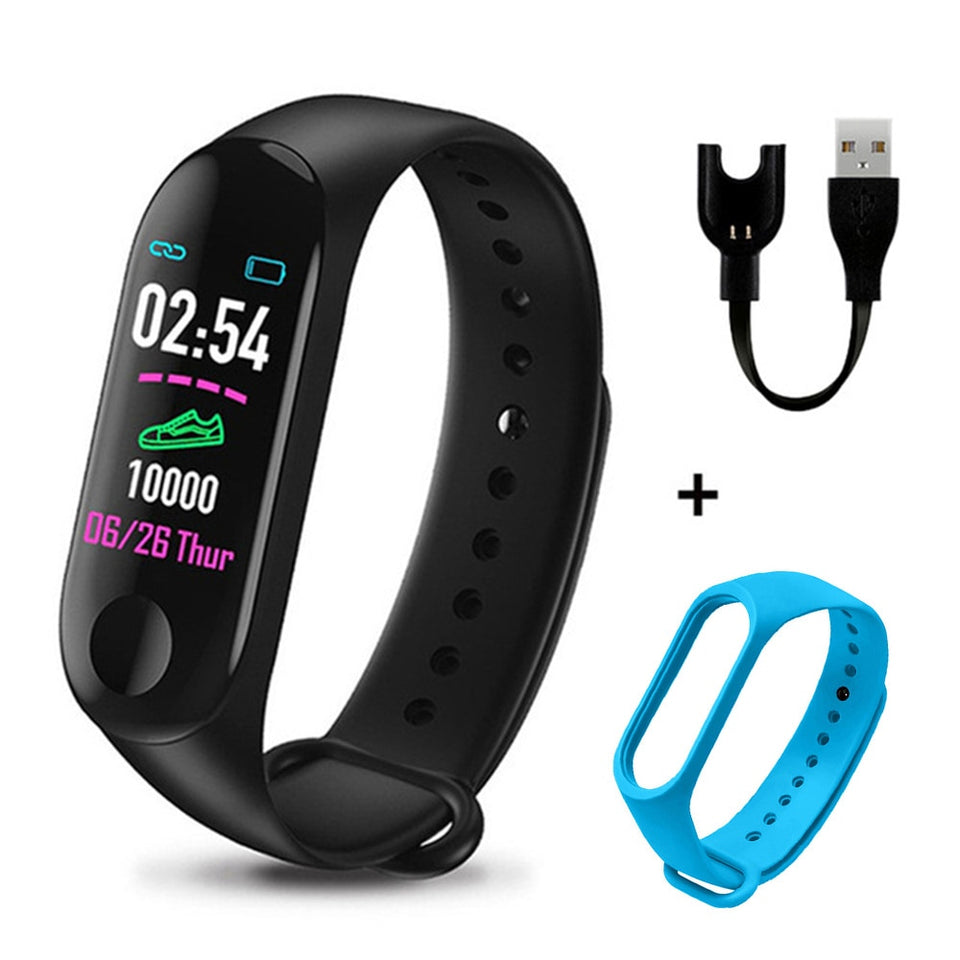 M3 Plus Men's Smart Watch Color Screen IP67 Waterproof Smart Watch Blood Pressure Heart Rate Activity Fitness Tracker Men Watch - Amzon World