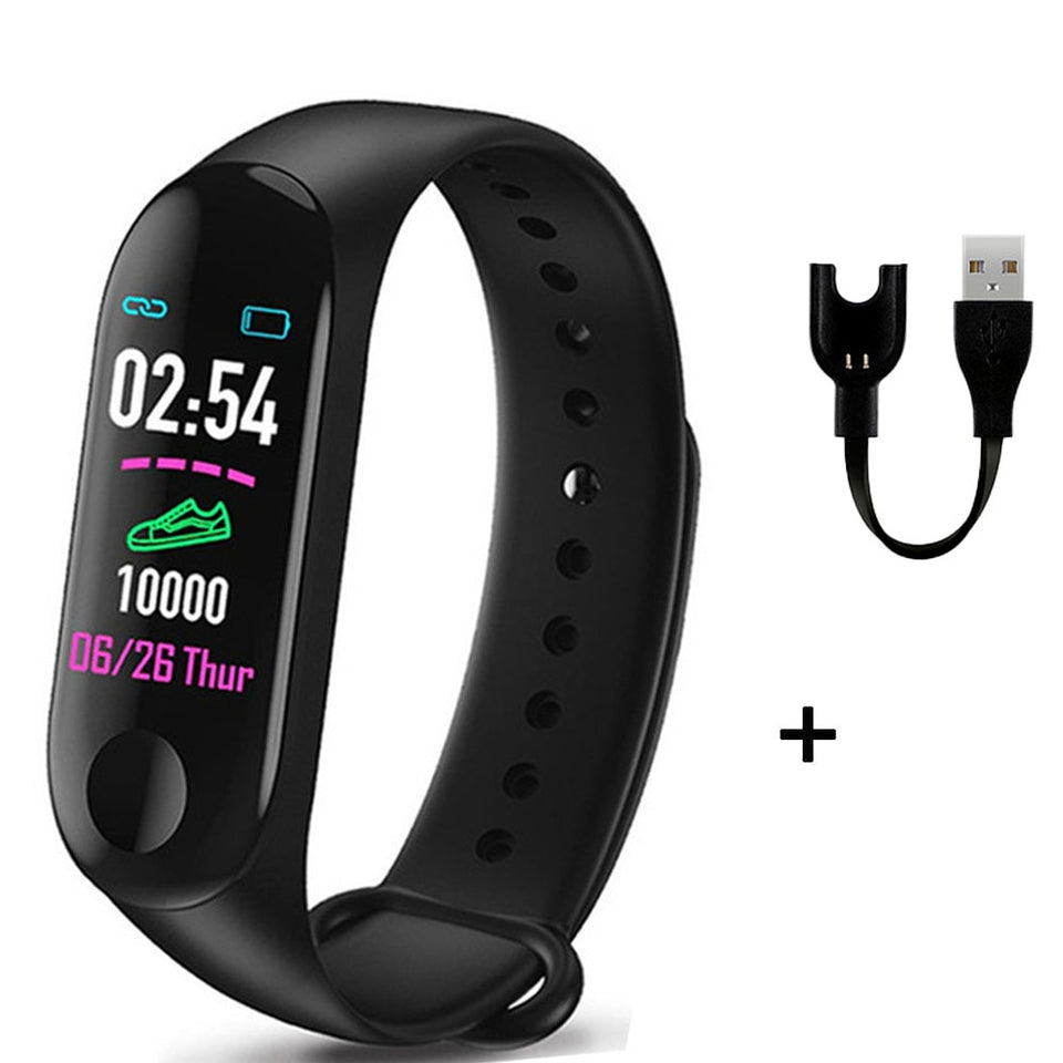 M3 Plus Men's Smart Watch Color Screen IP67 Waterproof Smart Watch Blood Pressure Heart Rate Activity Fitness Tracker Men Watch - Amzon World