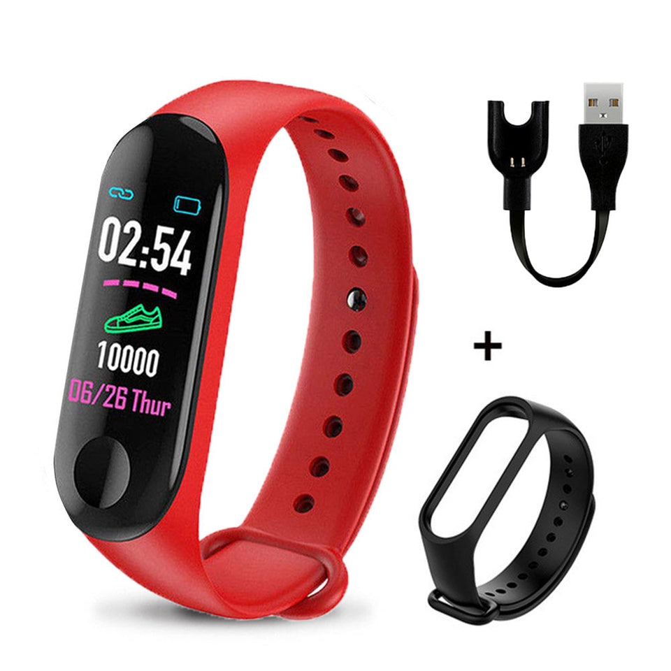 M3 Plus Men's Smart Watch Color Screen IP67 Waterproof Smart Watch Blood Pressure Heart Rate Activity Fitness Tracker Men Watch - Amzon World
