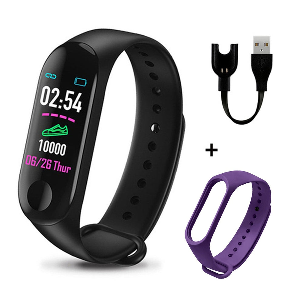 M3 Plus Men's Smart Watch Color Screen IP67 Waterproof Smart Watch Blood Pressure Heart Rate Activity Fitness Tracker Men Watch - Amzon World