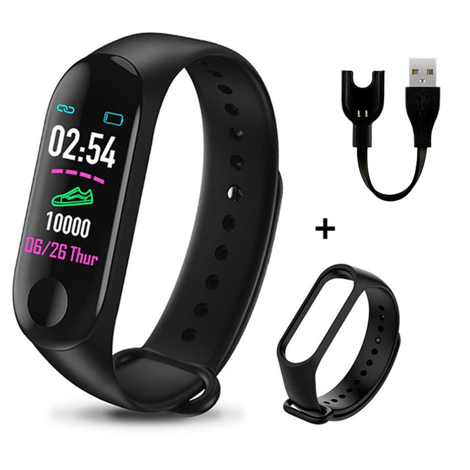 M3 Plus Men's Smart Watch Color Screen IP67 Waterproof Smart Watch Blood Pressure Heart Rate Activity Fitness Tracker Men Watch - Amzon World