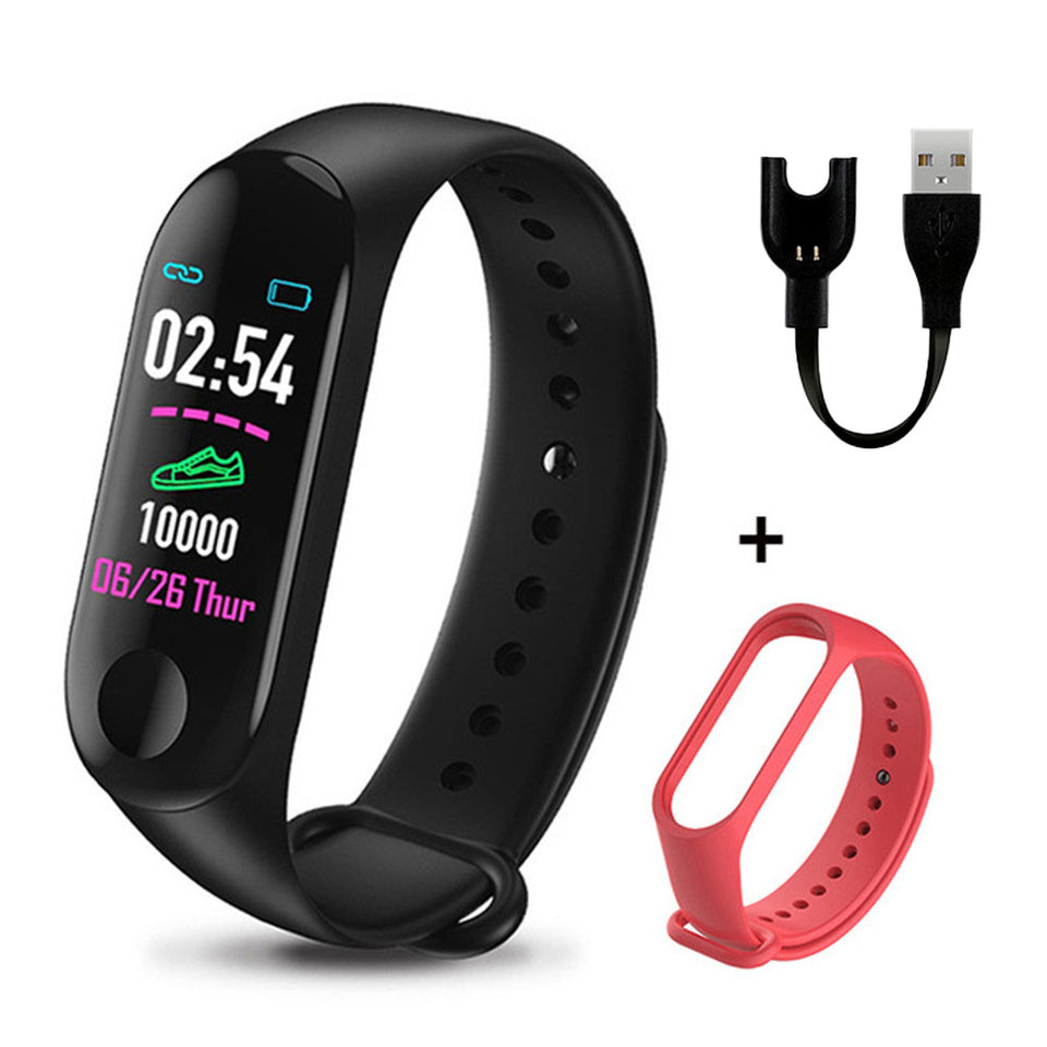 M3 Plus Men's Smart Watch Color Screen IP67 Waterproof Smart Watch Blood Pressure Heart Rate Activity Fitness Tracker Men Watch - Amzon World
