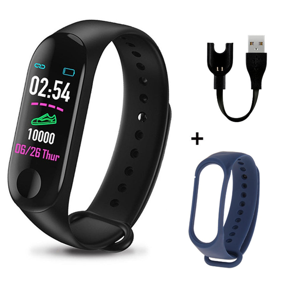 M3 Plus Men's Smart Watch Color Screen IP67 Waterproof Smart Watch Blood Pressure Heart Rate Activity Fitness Tracker Men Watch - Amzon World