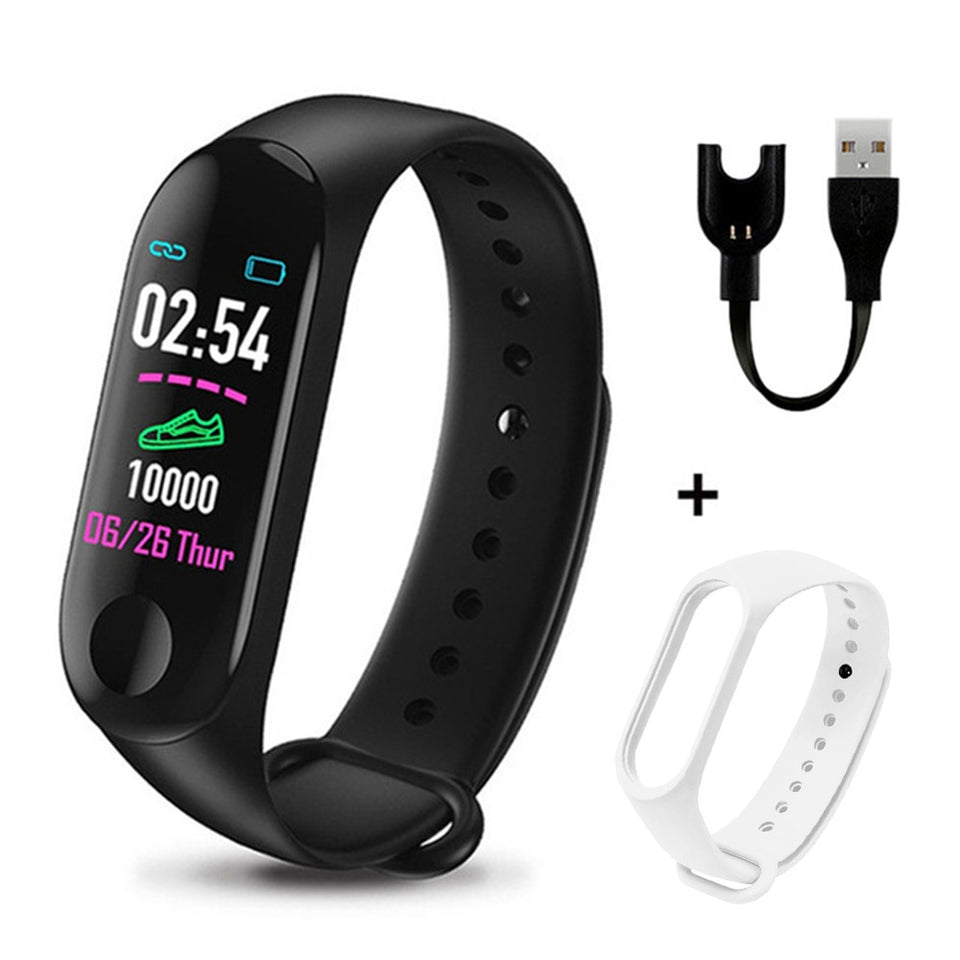 M3 Plus Men's Smart Watch Color Screen IP67 Waterproof Smart Watch Blood Pressure Heart Rate Activity Fitness Tracker Men Watch - Amzon World