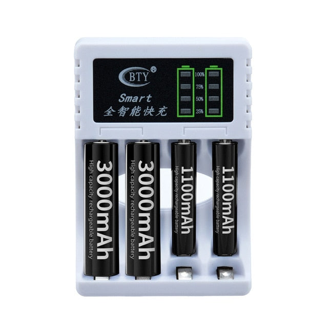 1pc 4 Slots LED Battery Charger Smart Rechargeable Battery Chargers 2 Colors For AA/AAA Ni-MH/Ni-Cd Rechargeable Battery - Amzon World