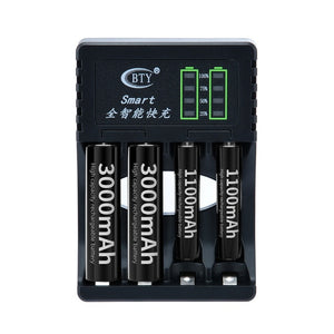 1pc 4 Slots LED Battery Charger Smart Rechargeable Battery Chargers 2 Colors For AA/AAA Ni-MH/Ni-Cd Rechargeable Battery - Amzon World