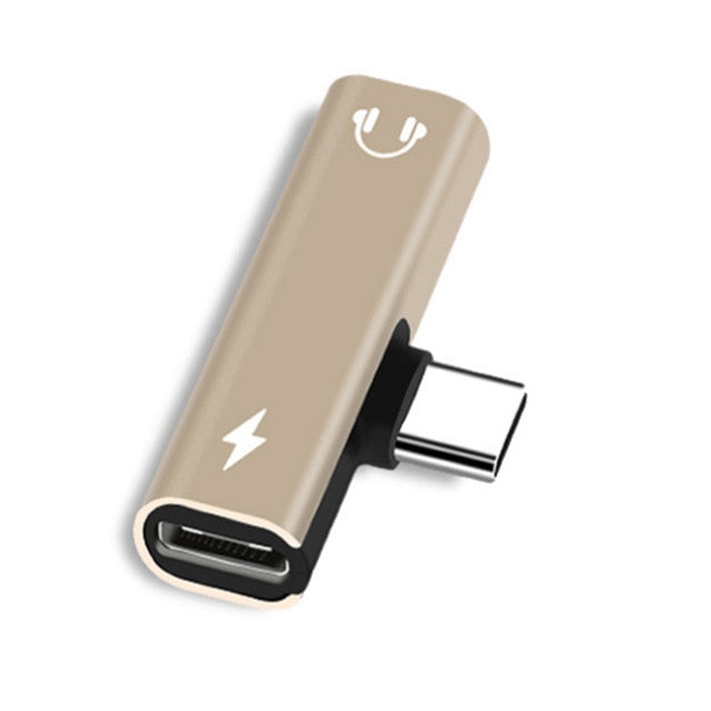 2 In 1 Type C To 3.5mm Jack Earphone Charging Converter USB Type-C Audio Adapter for Xiaomi 6 Huawei P10 Mate 20 Type C Phones - Amzon World
