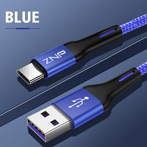 ZNP USB Type C Cable For Samsung S10 Huawei P30 Pro Fast Charge Type-C Mobile Phone Charging Wire USB C Cable for Samsung S9 S8 - Amzon World