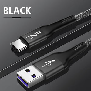 ZNP USB Type C Cable For Samsung S10 Huawei P30 Pro Fast Charge Type-C Mobile Phone Charging Wire USB C Cable for Samsung S9 S8 - Amzon World