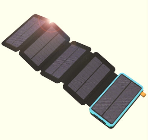 20000mAh Solar Power Bank Dual USB Waterproof Solar Charger External Battery Power Charger with LED Light for Smartphone - Amzon World