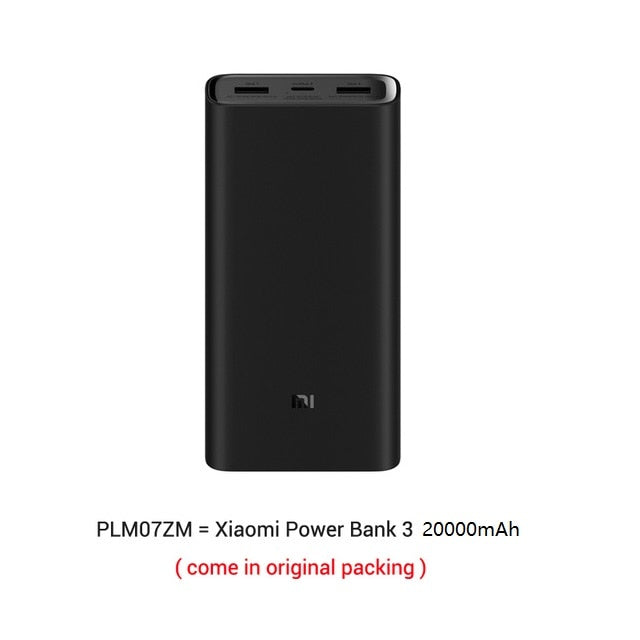2019 NEW Xiaomi Power Bank 3 20000mAh Mi Powerbank USB-C 45W Portable Charger Dual USB Powerbank for Laptop Smartphone PLM07ZM - Amzon World