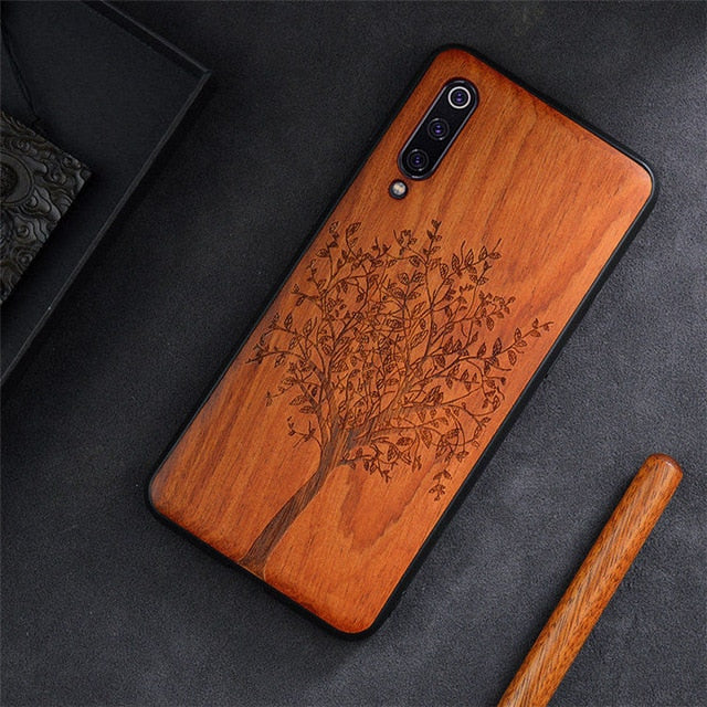 2019 New For Xiaomi Mi 9 Case Slim Wood Back Cover TPU Bumper Case On Xiaomi Mi 9 Xiomi Mi9 SE Phone Cases - Amzon World