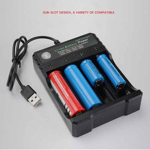 3.7V 18650 Charger Li-ion battery USB independent charging portable electronic cigarette 18350 16340 14500 battery charger - Amzon World