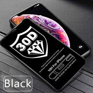 30D Protective Glass on the For iPhone X XS Max XR Tempered Screen Protector Film Curved Edge Glass XR XS Max Full Cover Glass - Amzon World