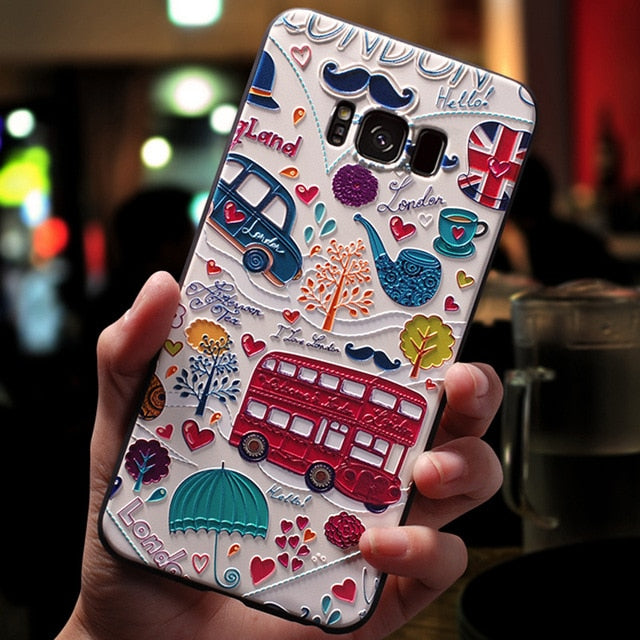 3D Flower Emboss Case For Samsung Galaxy J7 J3 J5 A5 J4 J6 A6 Plus J8 A7 2018 2016 2017 S7 S8 S9 Plus A50 A30 Case Soft TPU Capa - Amzon World