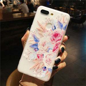 3D Relief Floral Phone Case For OPPO A59 A37 A57 A83 A73 A75 F5 F7 F9 A5 A3S A37 A77 A3 R17 A7X K1 R15 Case Girly Silicon Cover - Amzon World