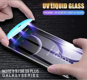 5D UV Liquid Curved Full Glue Tempered Glass For Samsung Galaxy S8 S9 10 Plus Note 8 9 S10 Lite Screen Protector Full Cover Film - Amzon World