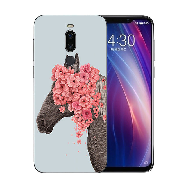 6.2 inch for Meizu X8 Transparent Gel Soft Phone Case for Meizu X8 Shell Ultrathin TPU Horse Pattern Full Protection Back Covers - Amzon World