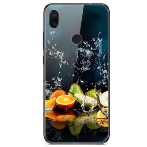 6.3'' For Xiaomi Redmi Note 7 Case Glass Back Hard Cover For Xiaomi Redmi Note 7 Case Note7 Soft Bumper Tempered Fashion Note 7S - Amzon World