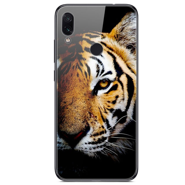 6.3'' For Xiaomi Redmi Note 7 Case Glass Back Hard Cover For Xiaomi Redmi Note 7 Case Note7 Soft Bumper Tempered Fashion Note 7S - Amzon World