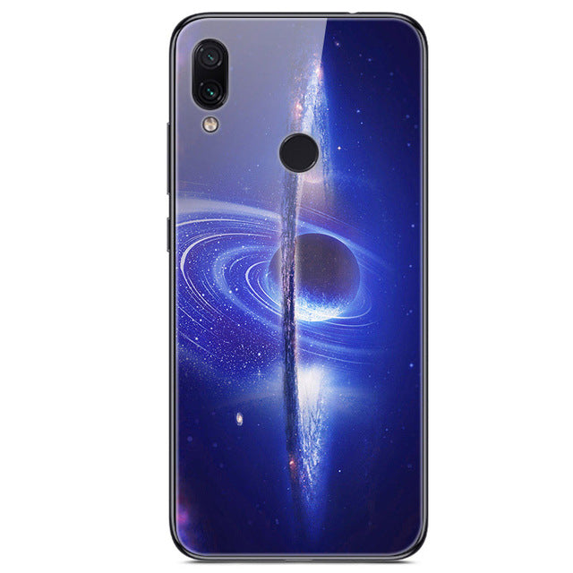 6.3'' For Xiaomi Redmi Note 7 Case Glass Back Hard Cover For Xiaomi Redmi Note 7 Case Note7 Soft Bumper Tempered Fashion Note 7S - Amzon World