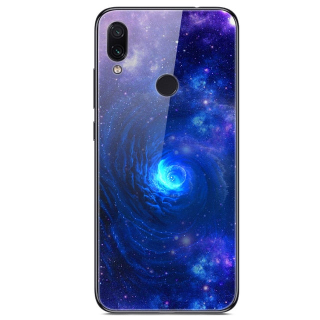 6.3'' For Xiaomi Redmi Note 7 Case Glass Back Hard Cover For Xiaomi Redmi Note 7 Case Note7 Soft Bumper Tempered Fashion Note 7S - Amzon World