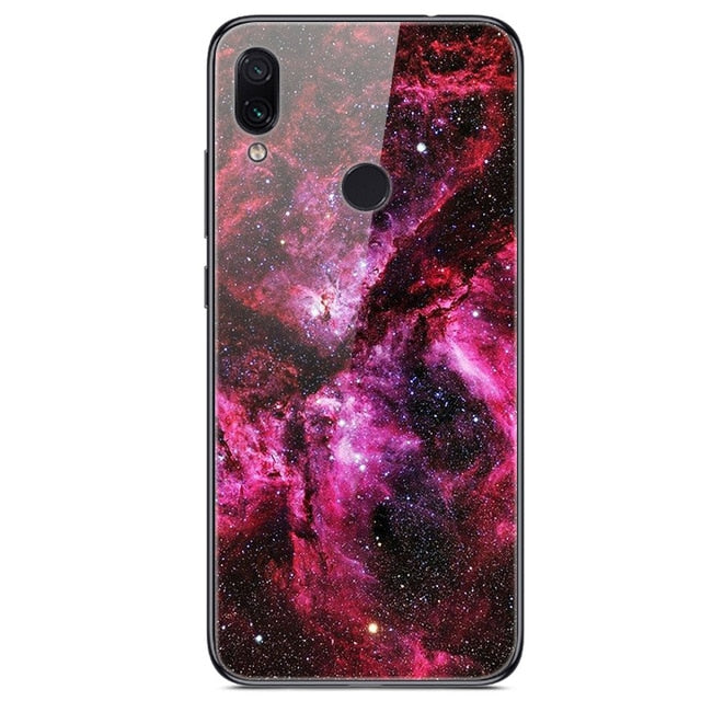 6.3'' For Xiaomi Redmi Note 7 Case Glass Back Hard Cover For Xiaomi Redmi Note 7 Case Note7 Soft Bumper Tempered Fashion Note 7S - Amzon World