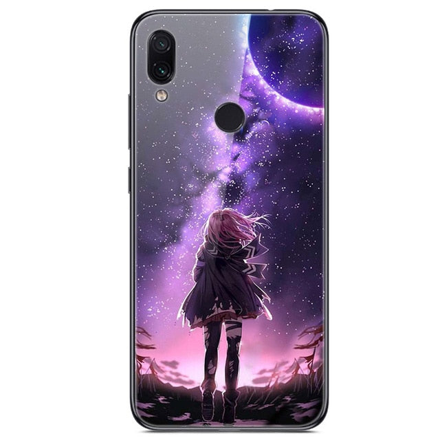 6.3'' For Xiaomi Redmi Note 7 Case Glass Back Hard Cover For Xiaomi Redmi Note 7 Case Note7 Soft Bumper Tempered Fashion Note 7S - Amzon World