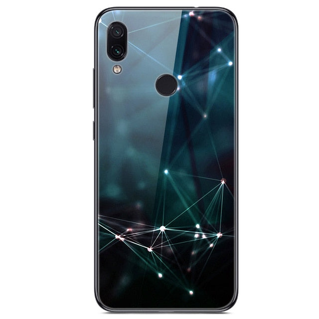 6.3'' For Xiaomi Redmi Note 7 Case Glass Back Hard Cover For Xiaomi Redmi Note 7 Case Note7 Soft Bumper Tempered Fashion Note 7S - Amzon World