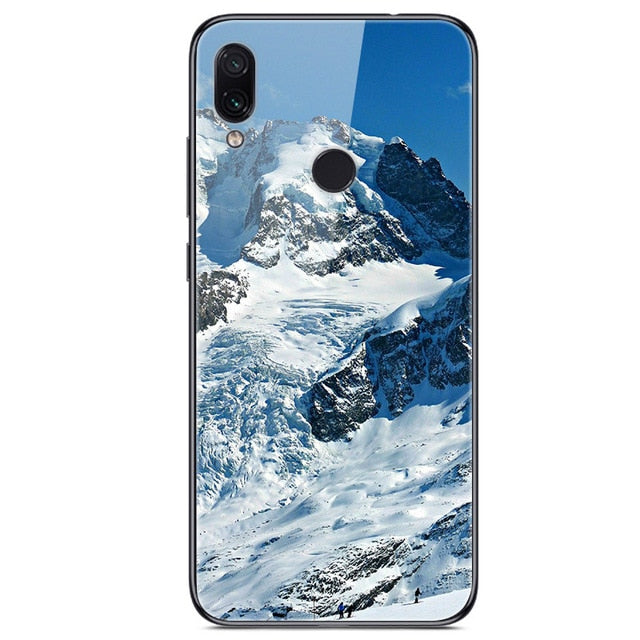 6.3'' For Xiaomi Redmi Note 7 Case Glass Back Hard Cover For Xiaomi Redmi Note 7 Case Note7 Soft Bumper Tempered Fashion Note 7S - Amzon World