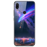 6.3'' For Xiaomi Redmi Note 7 Case Glass Back Hard Cover For Xiaomi Redmi Note 7 Case Note7 Soft Bumper Tempered Fashion Note 7S - Amzon World