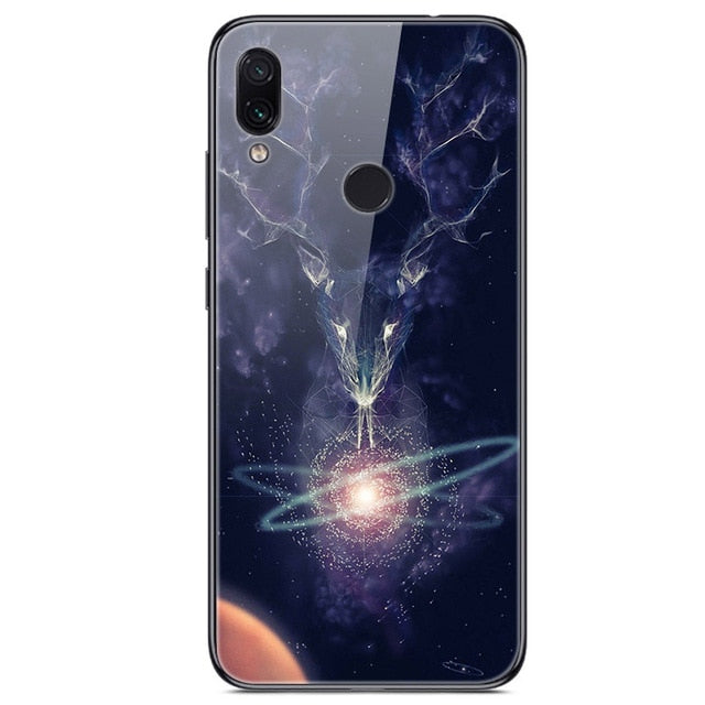 6.3'' For Xiaomi Redmi Note 7 Case Glass Back Hard Cover For Xiaomi Redmi Note 7 Case Note7 Soft Bumper Tempered Fashion Note 7S - Amzon World