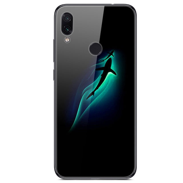 6.3'' For Xiaomi Redmi Note 7 Case Glass Back Hard Cover For Xiaomi Redmi Note 7 Case Note7 Soft Bumper Tempered Fashion Note 7S - Amzon World
