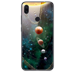 6.3'' For Xiaomi Redmi Note 7 Case Glass Back Hard Cover For Xiaomi Redmi Note 7 Case Note7 Soft Bumper Tempered Fashion Note 7S - Amzon World